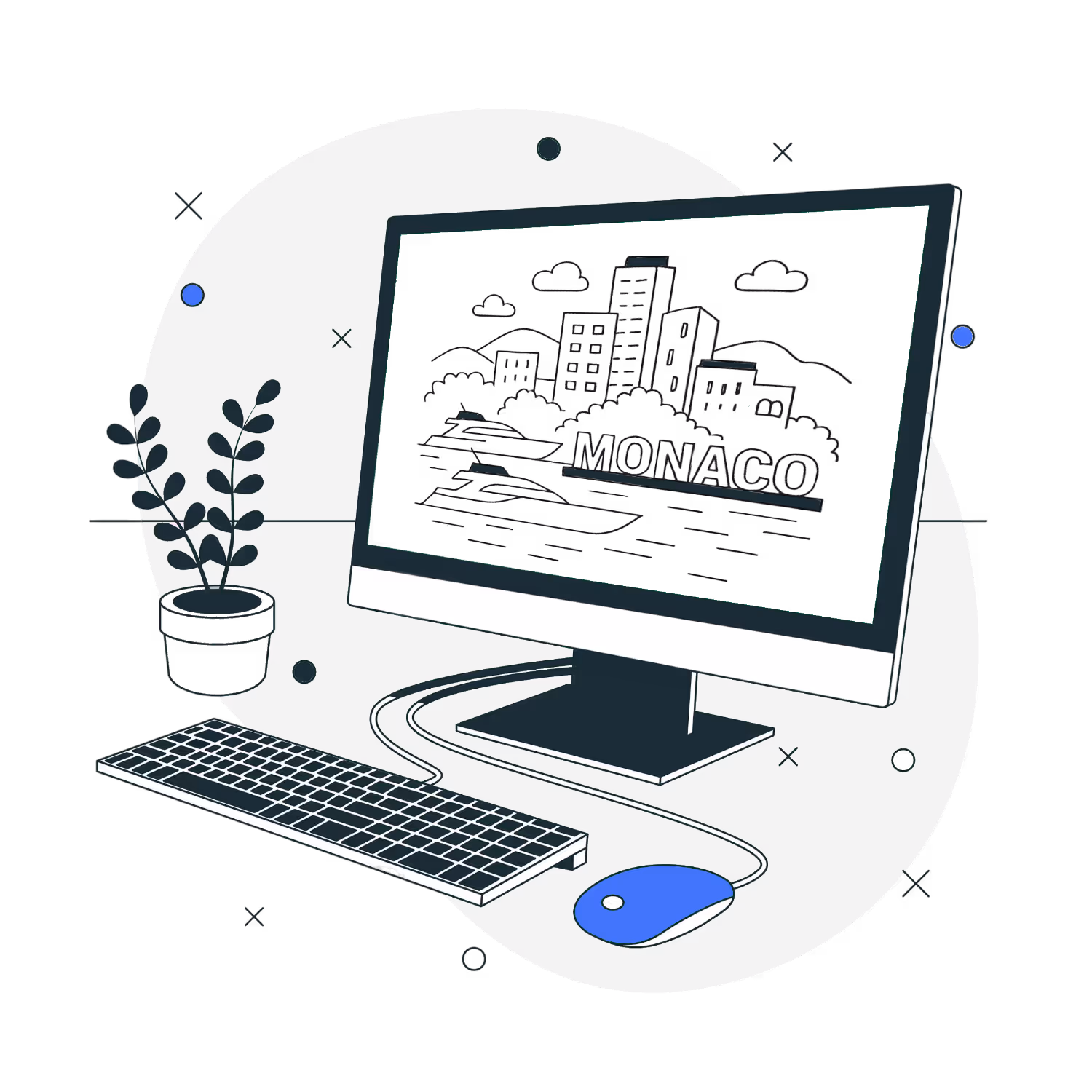 Ordinateur symbolisant la création de site web à Monaco