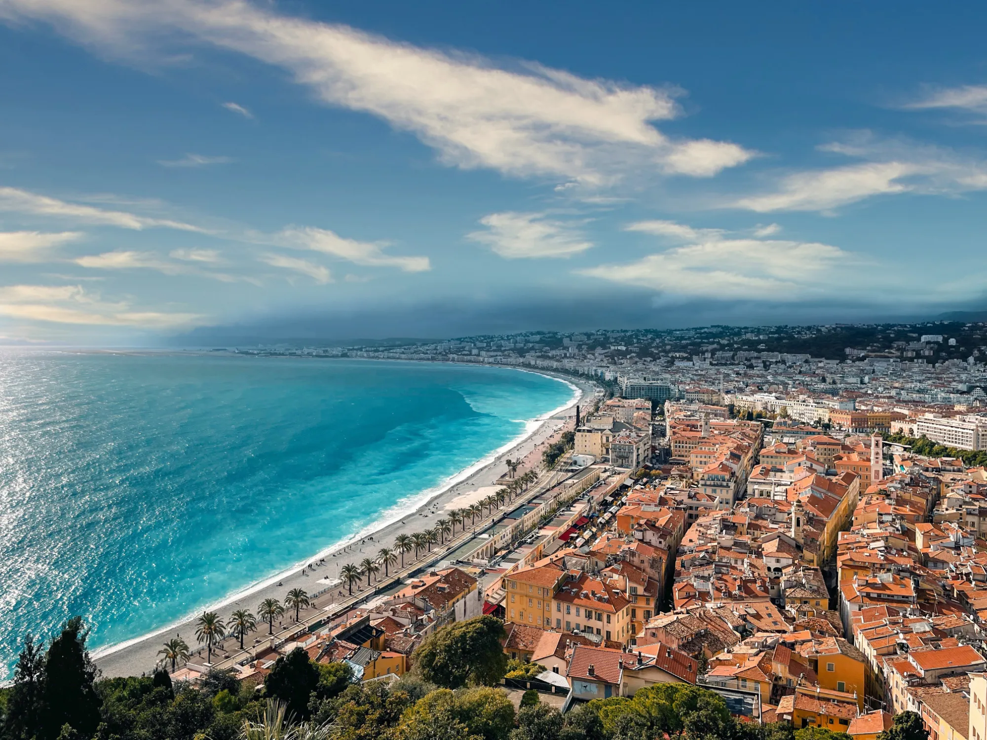 La ville de Nice et sa fameuse promenade des Anglais.