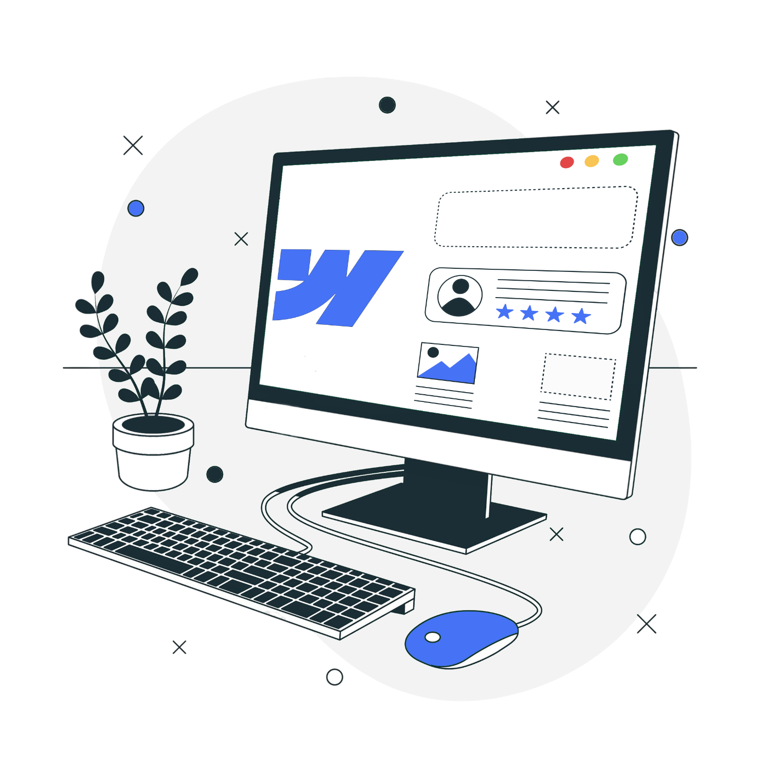 Ordinateur portable affichant le logo Webflow, illustrant un freelance Webflow spécialisé en création de sites web.